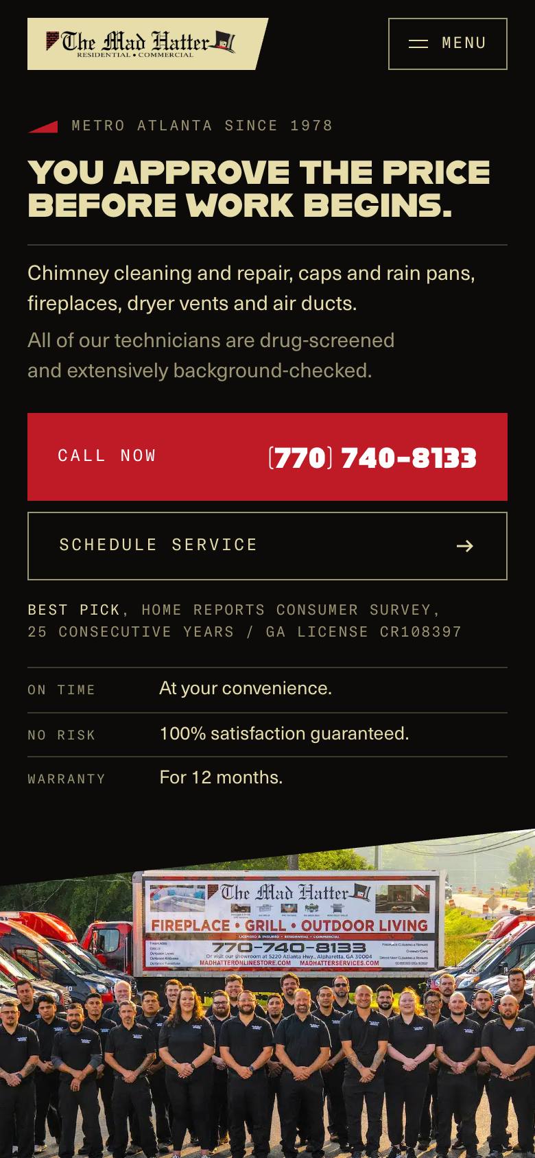 The new homepage on a phone
